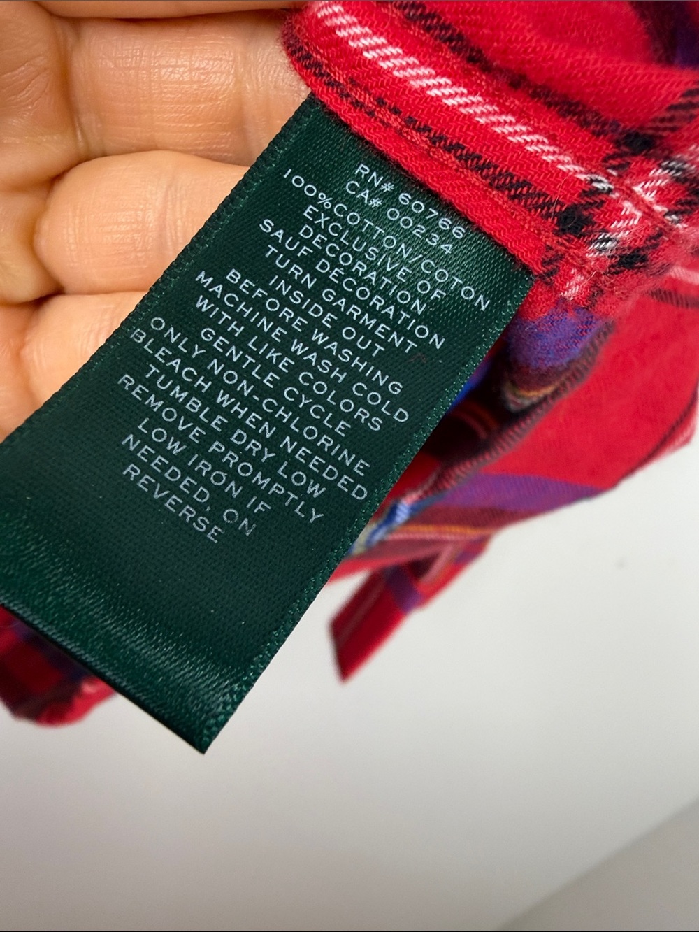 Lauren Ralph Lauren Pajamas Womens Large Red Tartan Plaid Cotton Flannel PJs - Picture 8 of 15